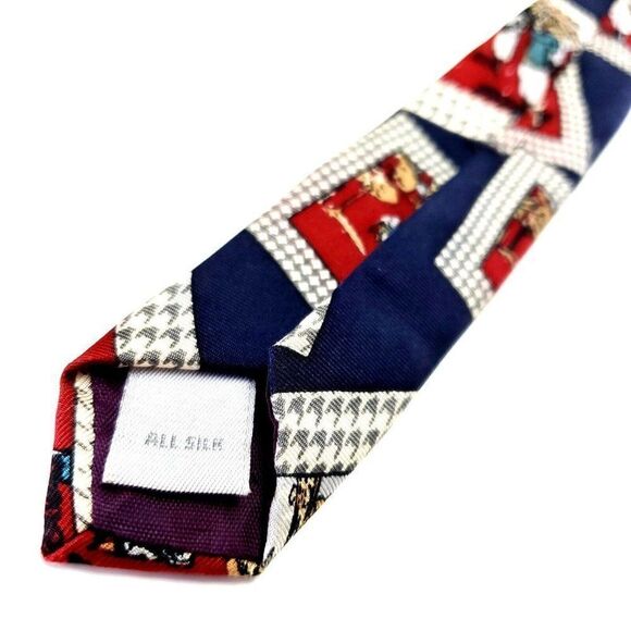 Pierre Cardin Blue Silk Tie Woven Graphic - Picture 5 of 6